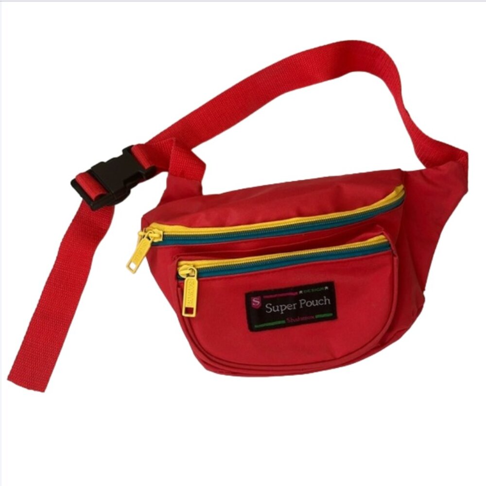 Shalamex Super Pouch fanny pack bum bag neon vintage ‘90s red yellow blue